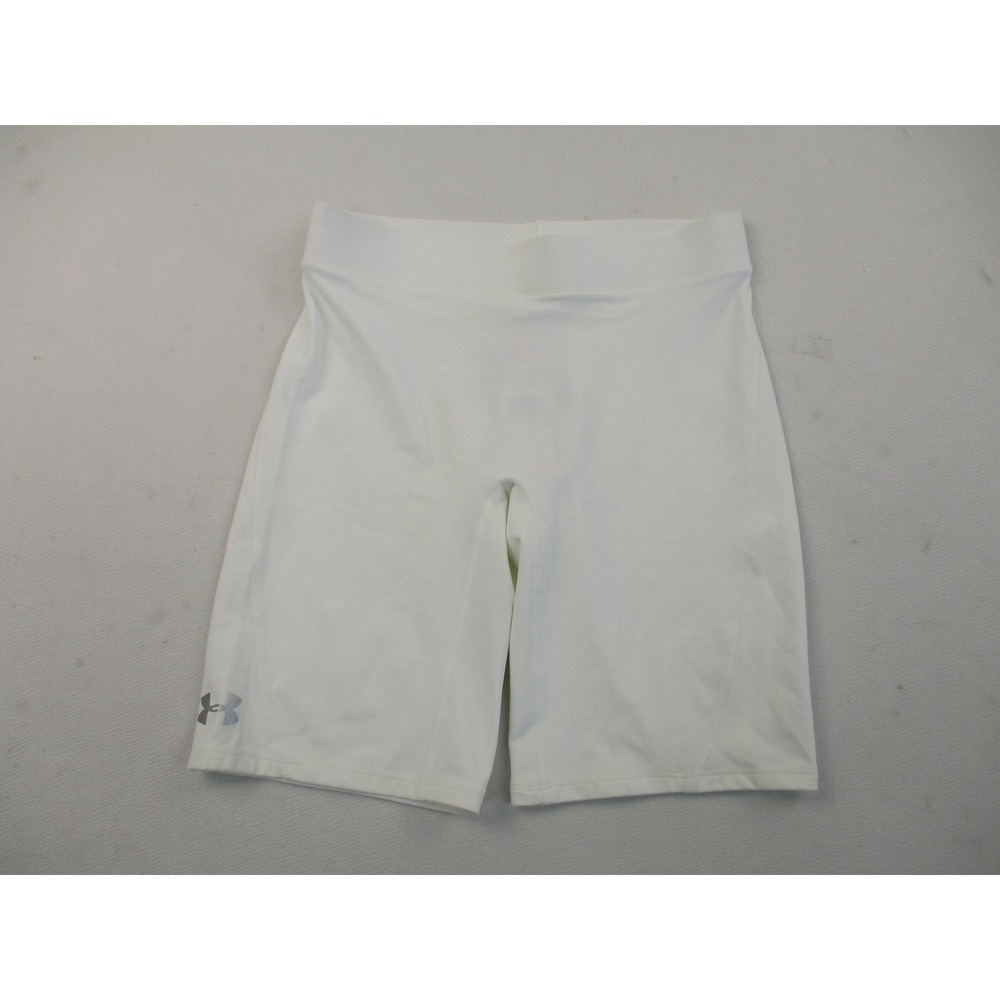 Under Armour Compression Shorts Womens MD White 1216685 Performance Biker Shorts